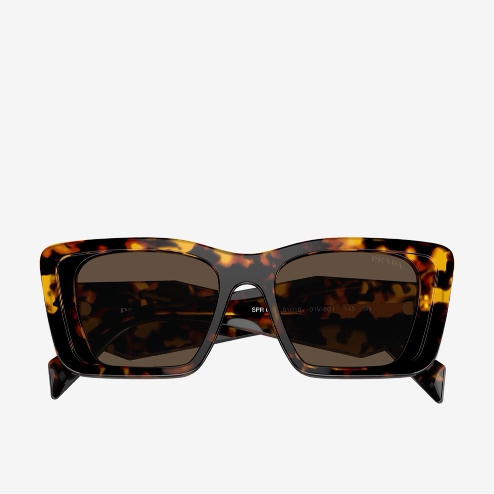Prada Tortoiseshell Rectangular Sunglasses With B… - image 3